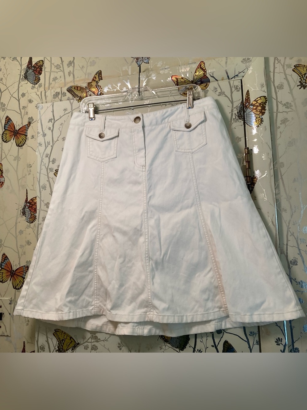Ann Taylor vintage, white denim, skirt